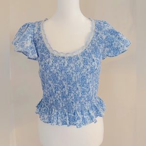 NWT - LoveShackFancy Milta Top - Spa Blue - Size Small